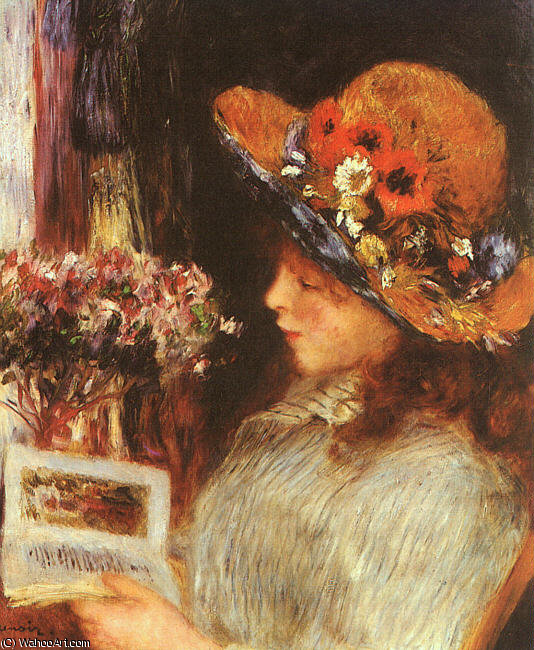 Young Girl Reading, Oil On Canvas, Städelsches — Pierre-auguste Renoir