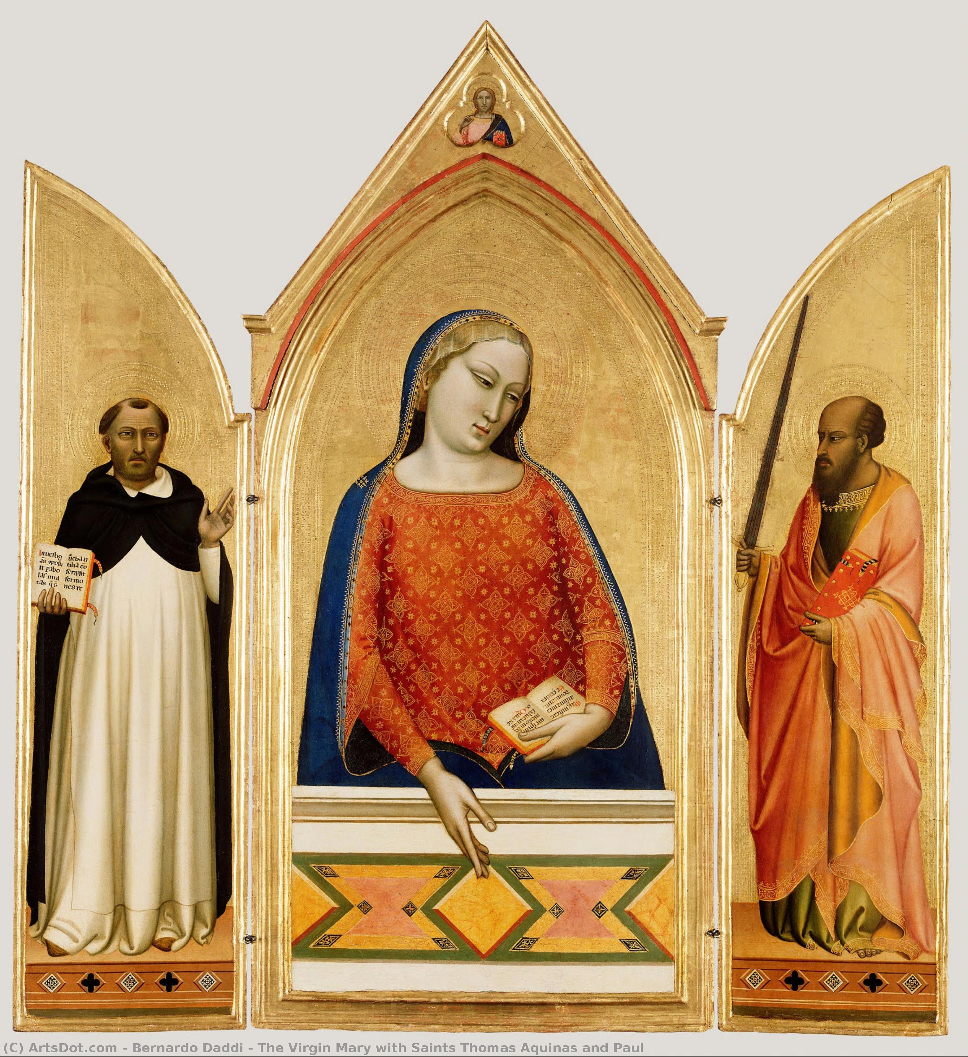 The Virgin Mary With Saints Thomas Aquinas And Paul — Bernardo Daddi