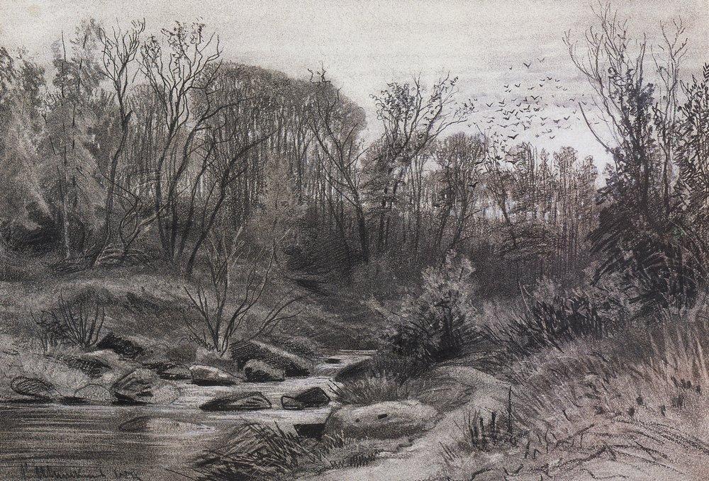 Forest Stream. Evening — Ivan Ivanovich Shishkin