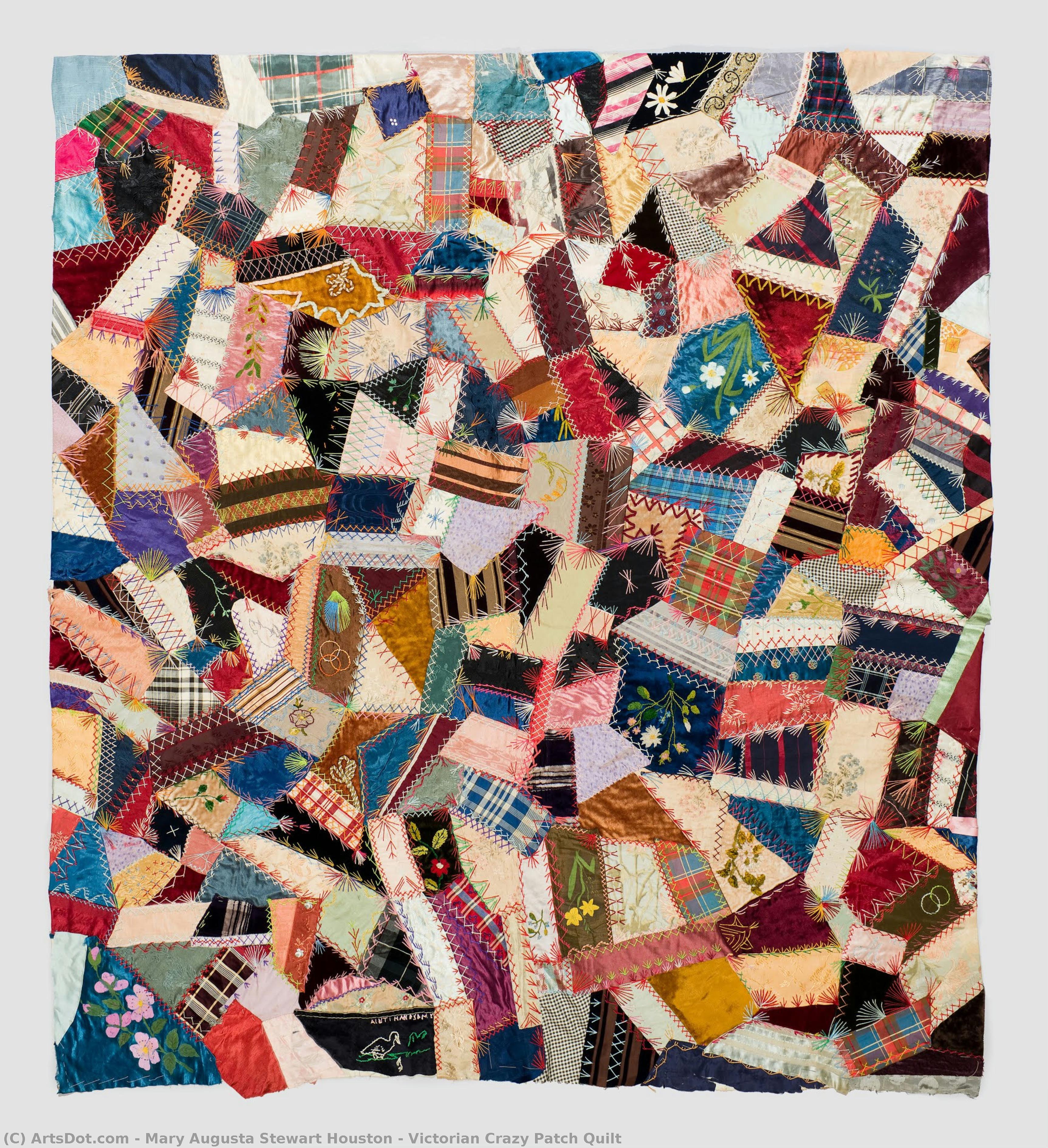 Victorian Crazy Patch Quilt — Mary Augusta Stewart Houston