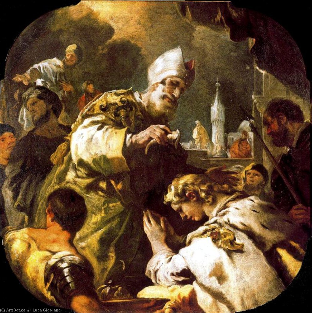 Solomon Anointed King — Luca Giordano