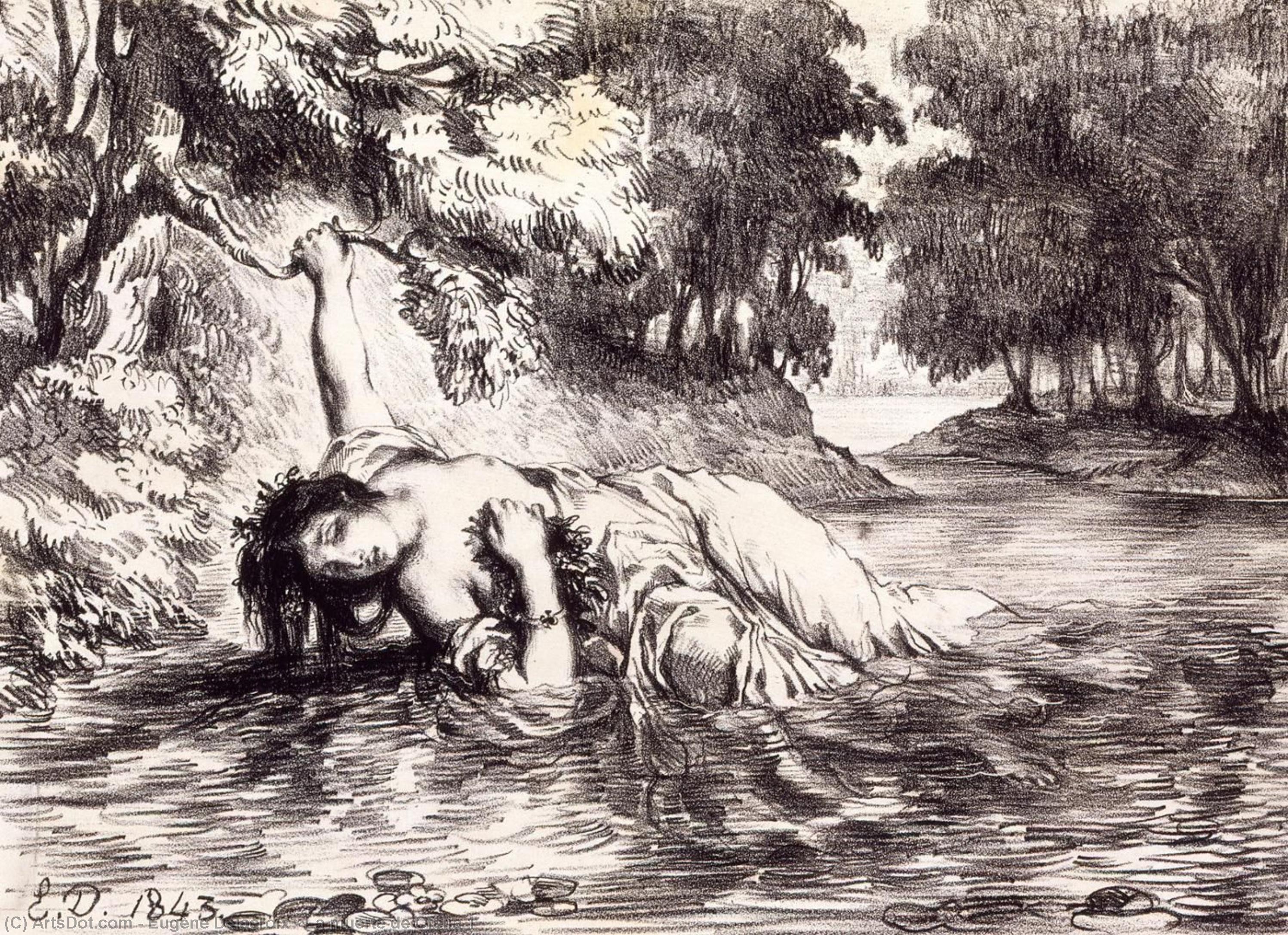La Muerte De Ofelia 1 — Eugène Delacroix
