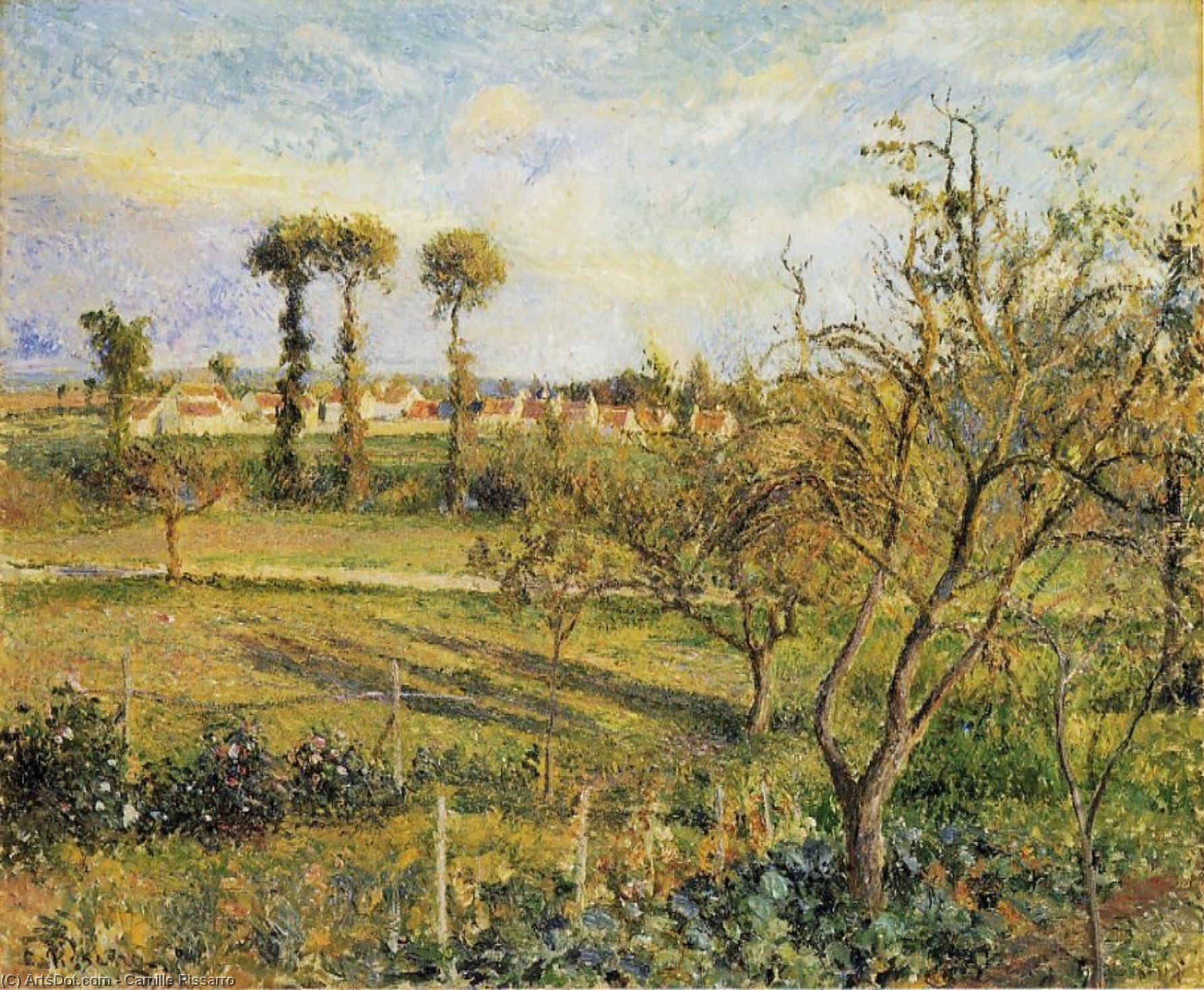 Sunset At Valhermeil, Near Pontoise — Camille Pissarro