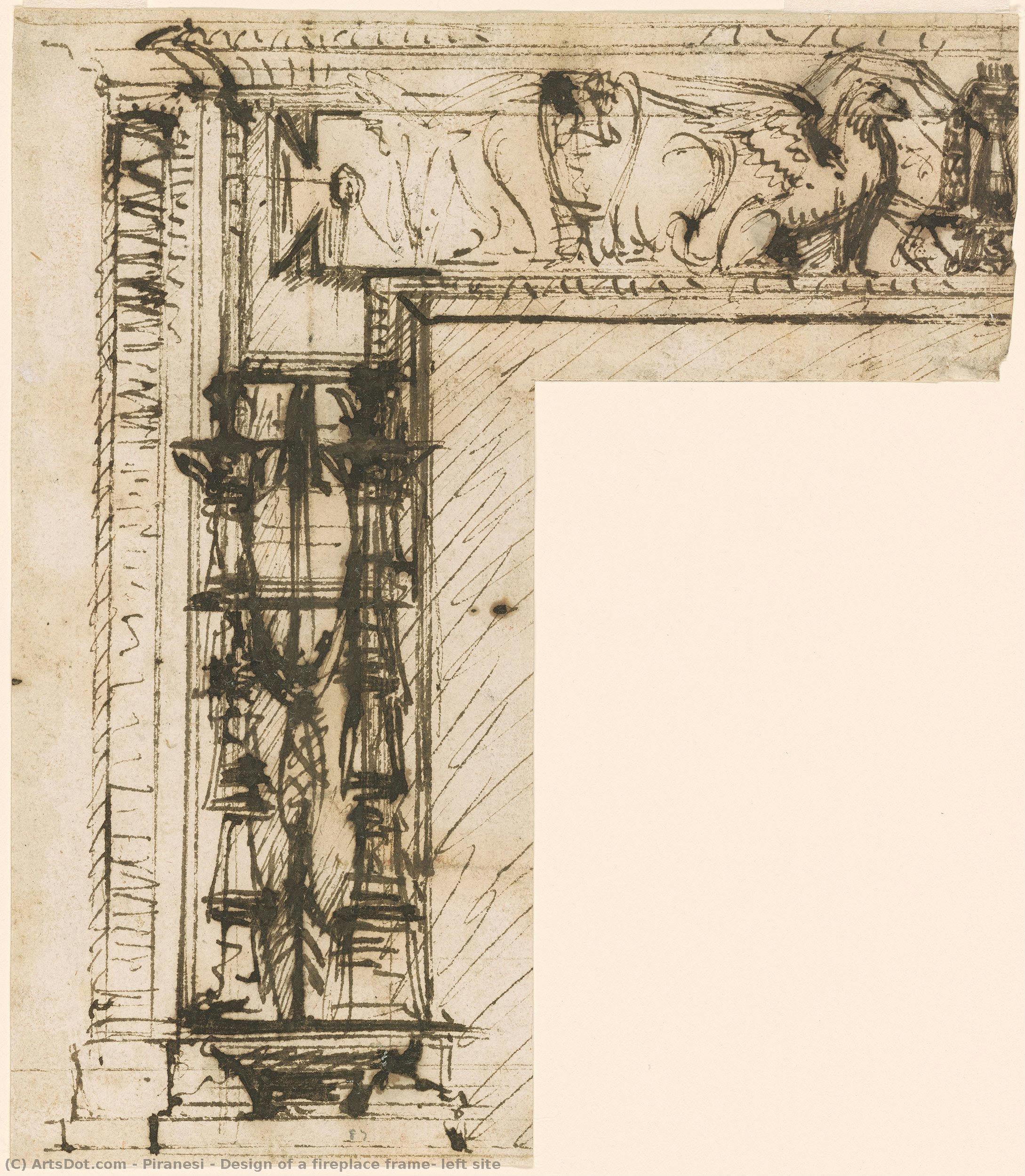 Design Of A Fireplace Frame, Left Site — Giovanni Battista Piranesi