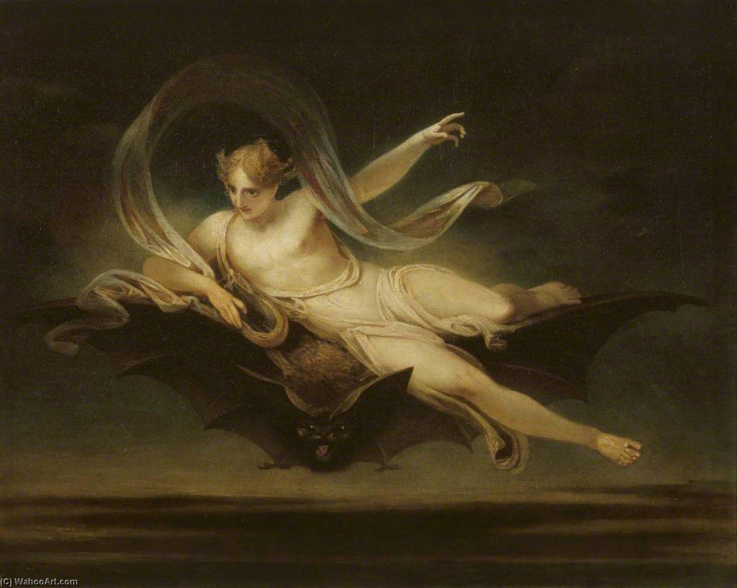 Ariel On A Bat's Back — Henry Singleton
