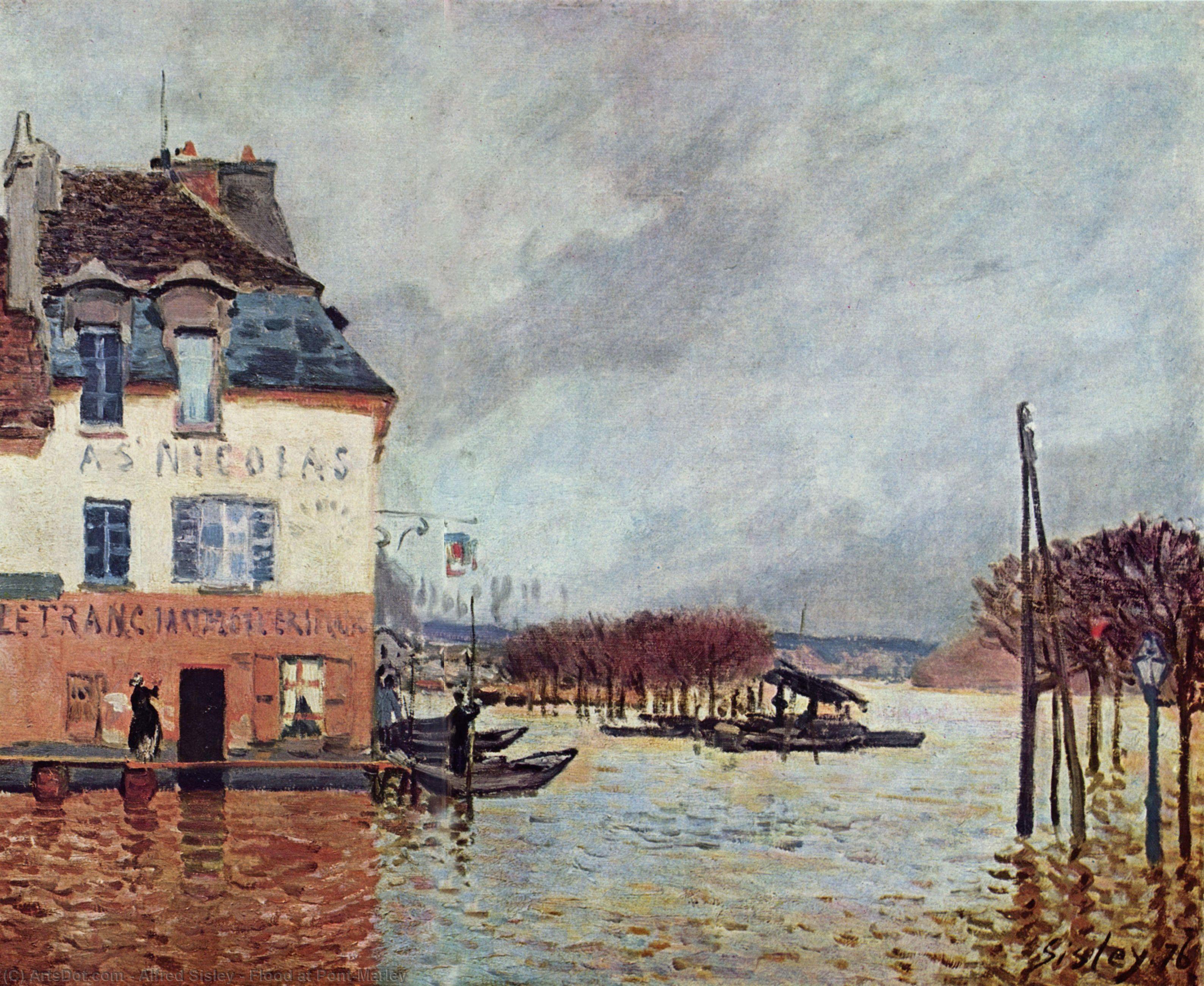 Flood At Pont-marley — Alfred Sisley