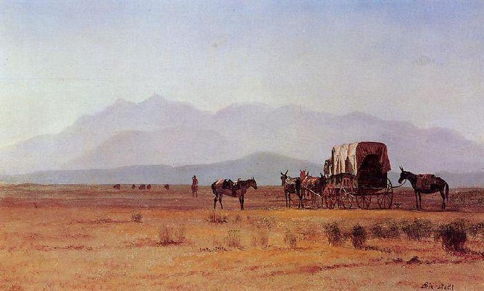 Surveyor's Wagon In The Rockies — Albert Bierstadt