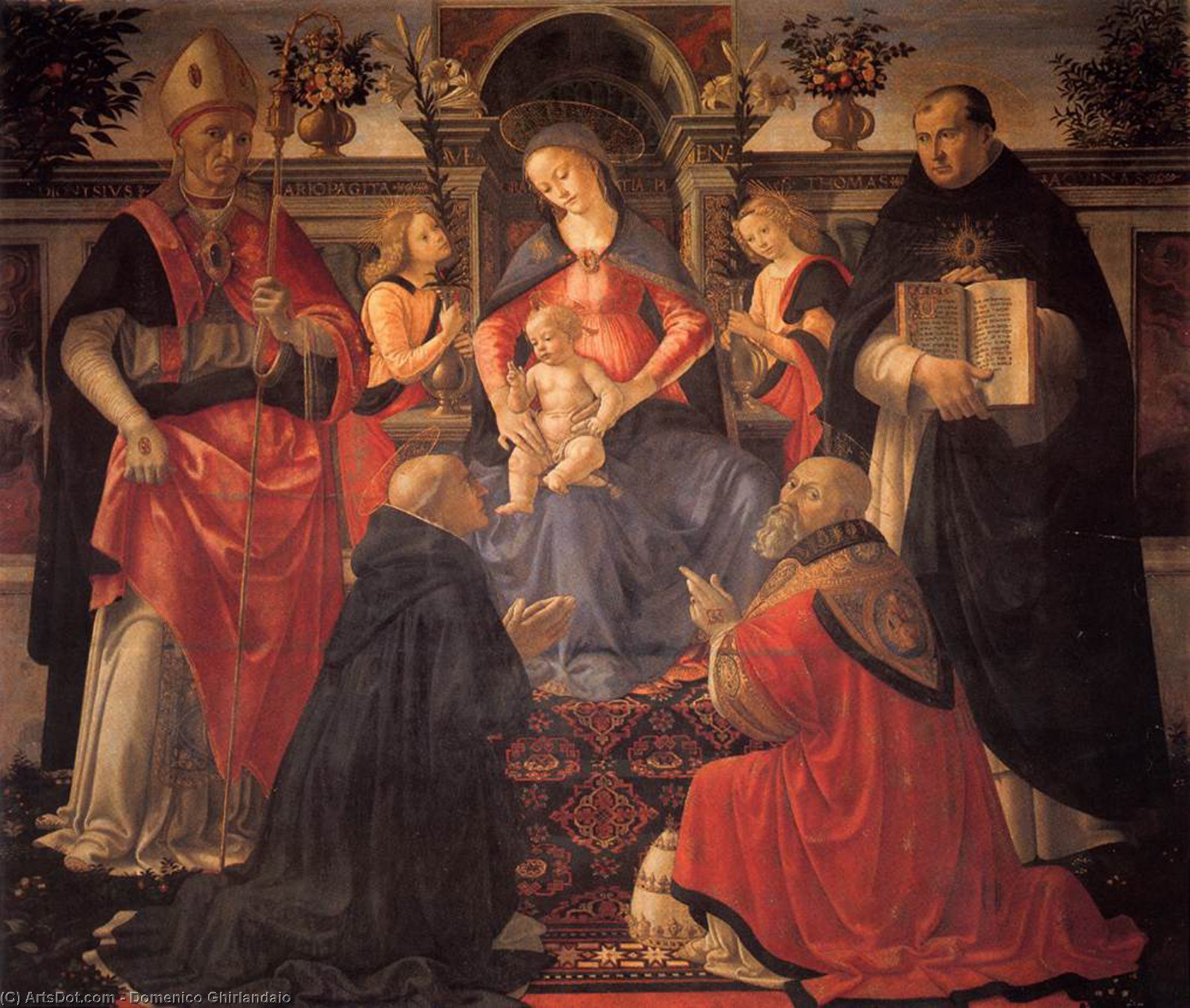 Madonna And Child Enthroned Between Angels And Saints — Domenico Ghirlandaio