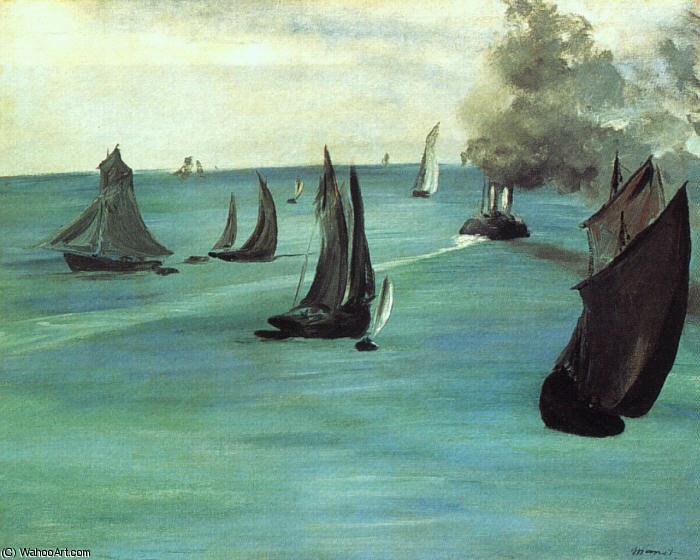 The Beach At Sainte-adresse, Oil On Canvas, Art — Édouard Manet
