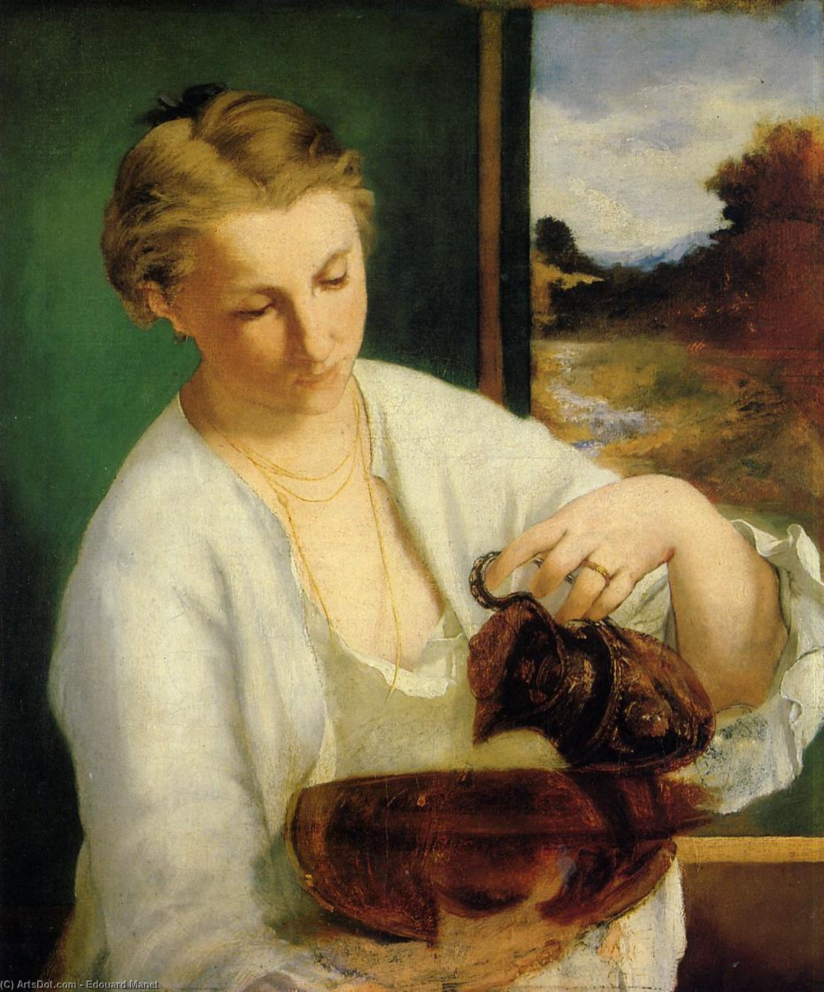 Portrait Of Madame Manet Holding A Ewer — Édouard Manet