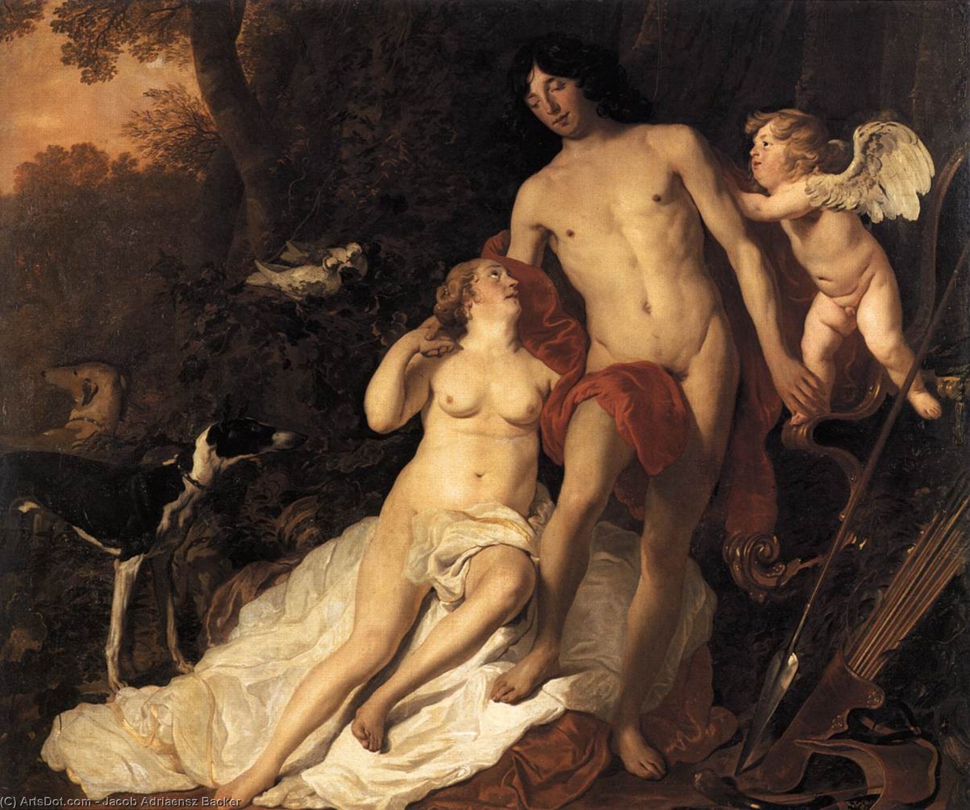 Venus And Adonis — Jacob Adriaensz Backer