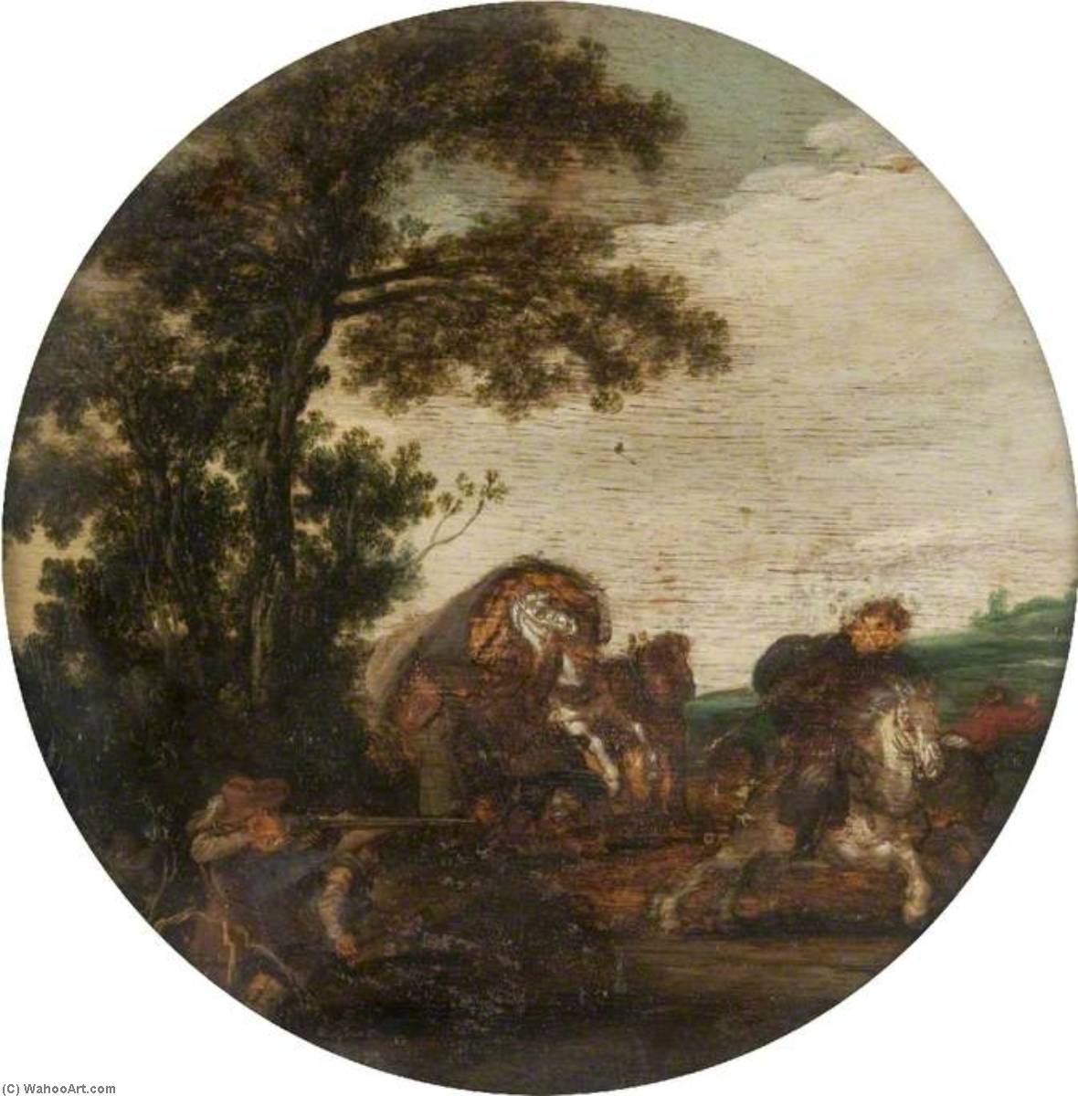 The Ambush Of A Wagon Train — Esaias Van De Velde