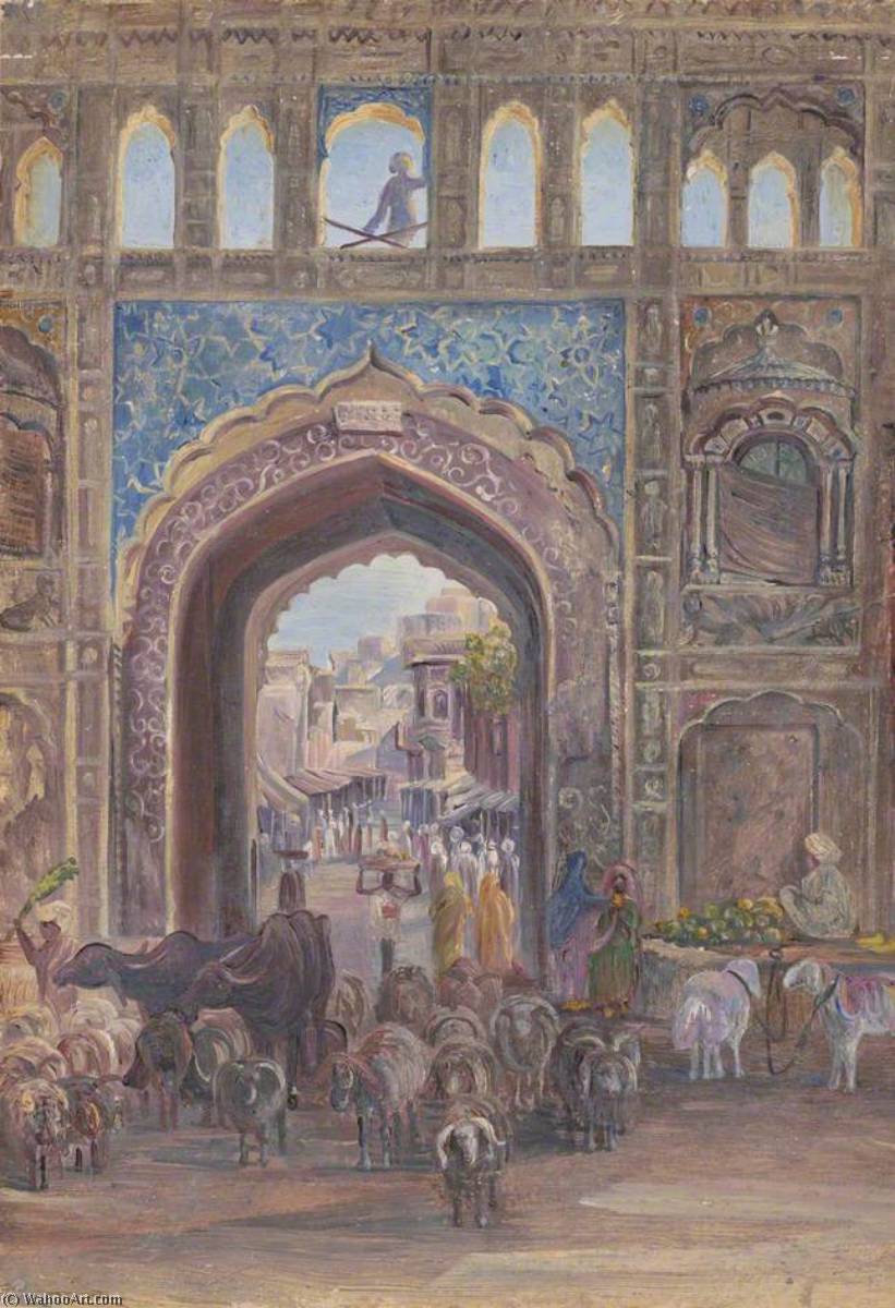 Puerta De Lahore, Pakistán — Marianne North