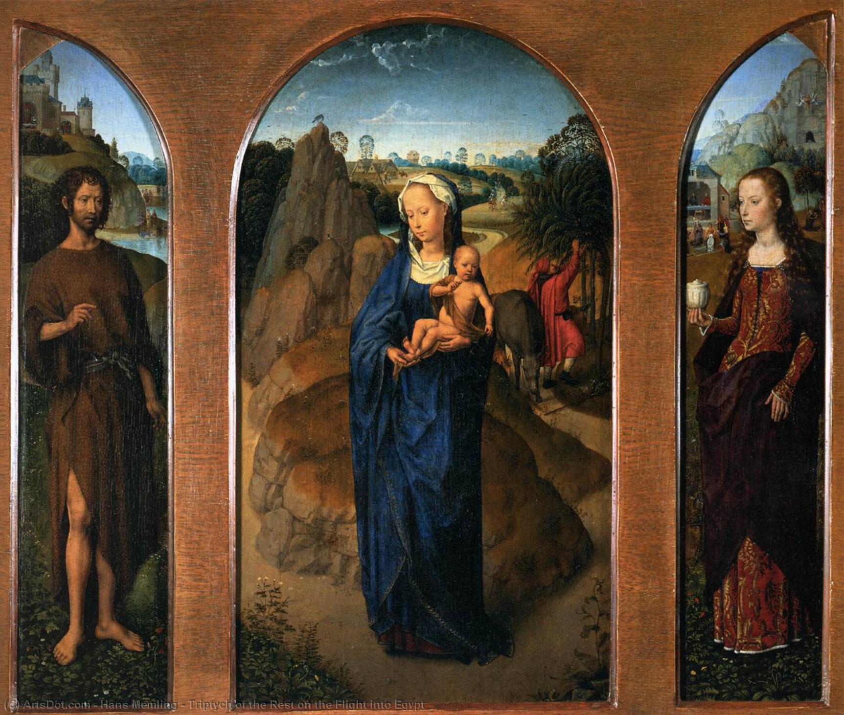 Triptych Of The Rest On The Flight Into Egypt — Memling, Hans