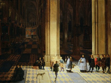 Interior Of Antwerp Cathedral By Night — Pieter The Elder Neeffs