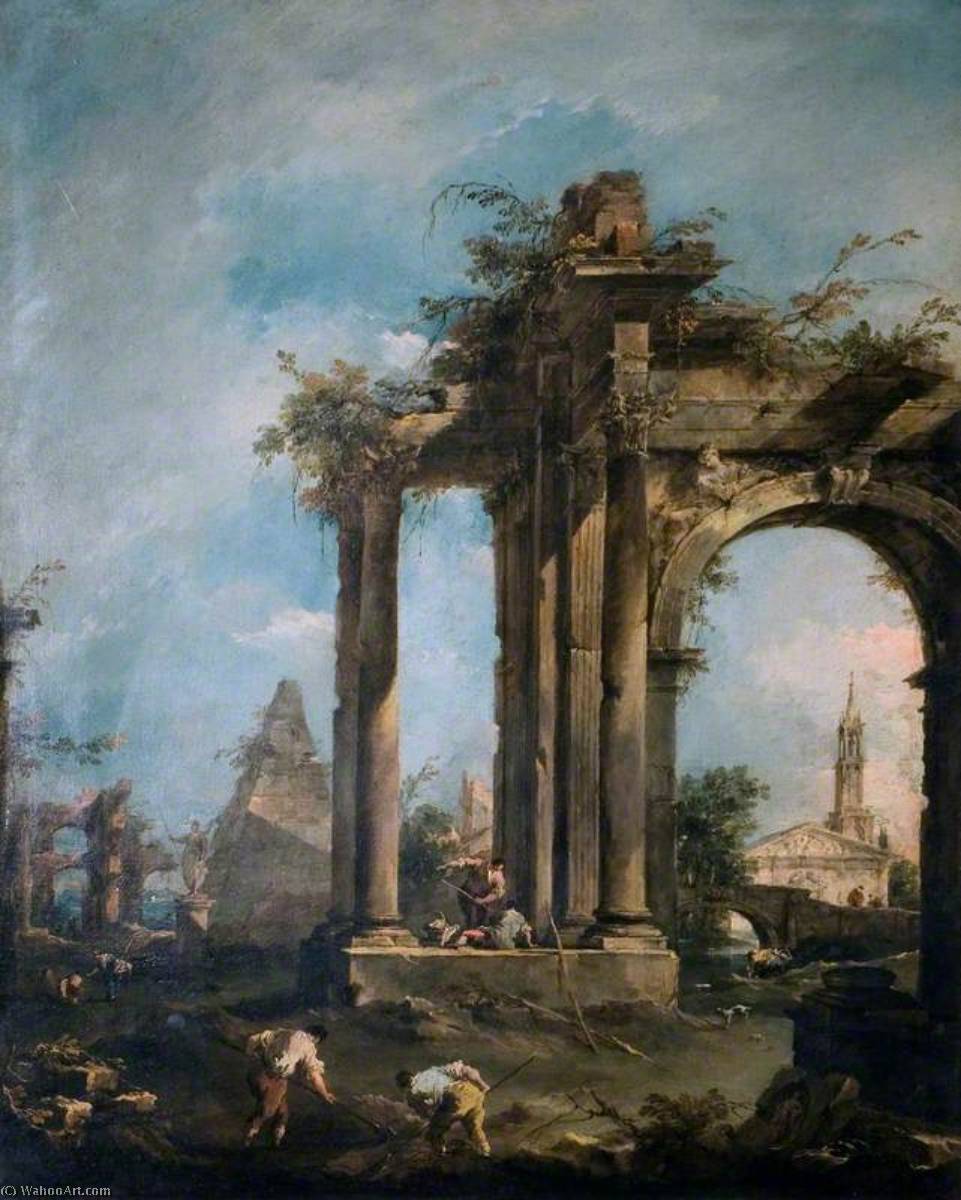 Capriccio With Ruins And Figures — Francesco Lazzaro Guardi