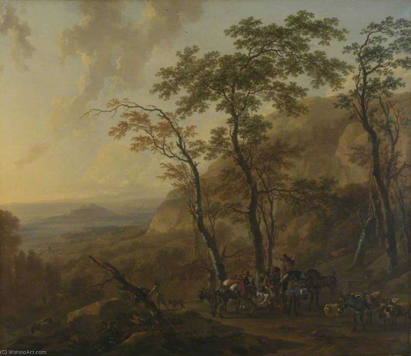 Mountainous Landscape With Muleteers — Nicolaes Pietersz Berchem