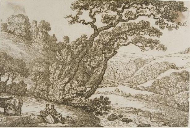 Man And Woman Sitting By The Shore Of A Stream — Thomas Rowlandson