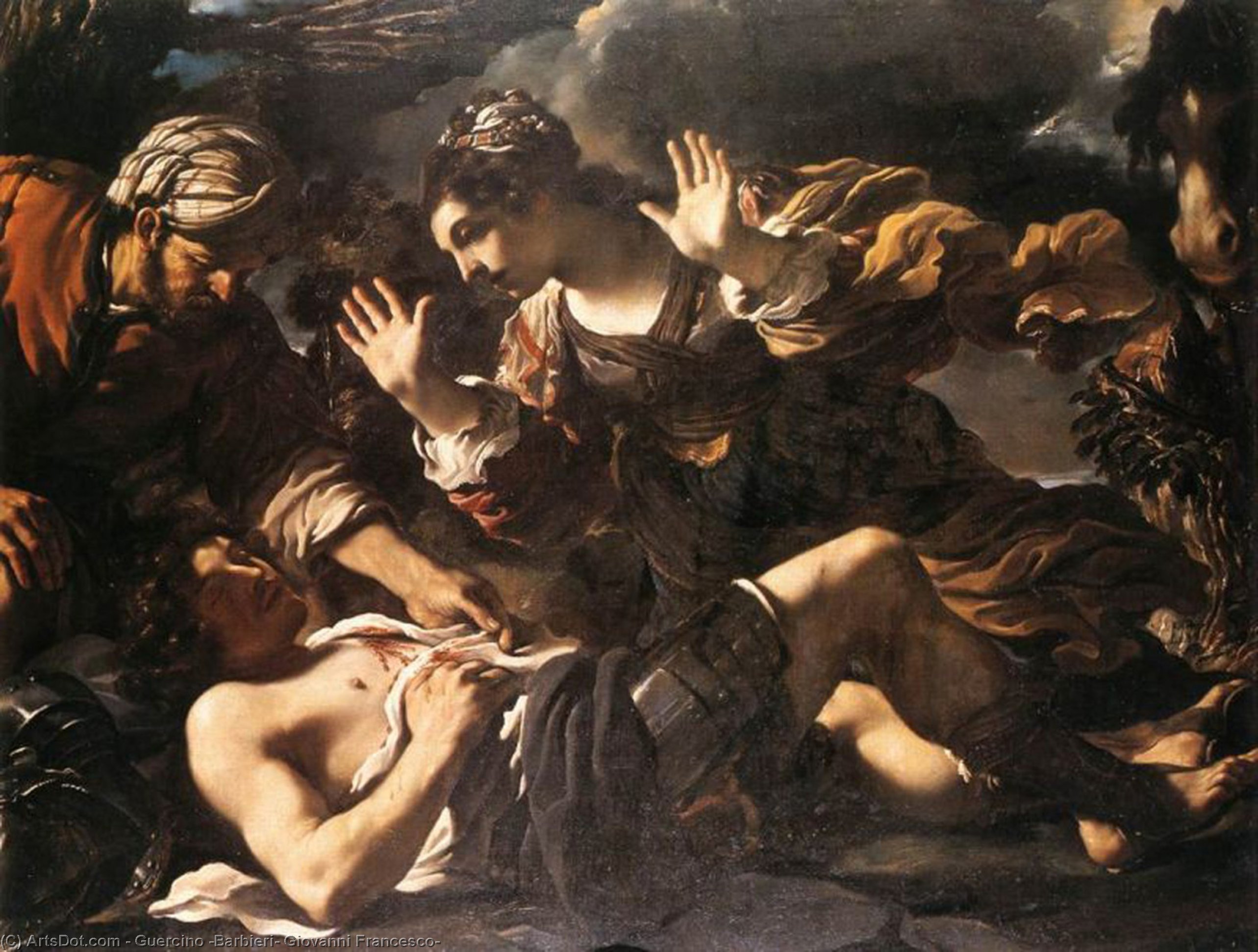 Ermina Finds The Wounded Tancred — Guercino