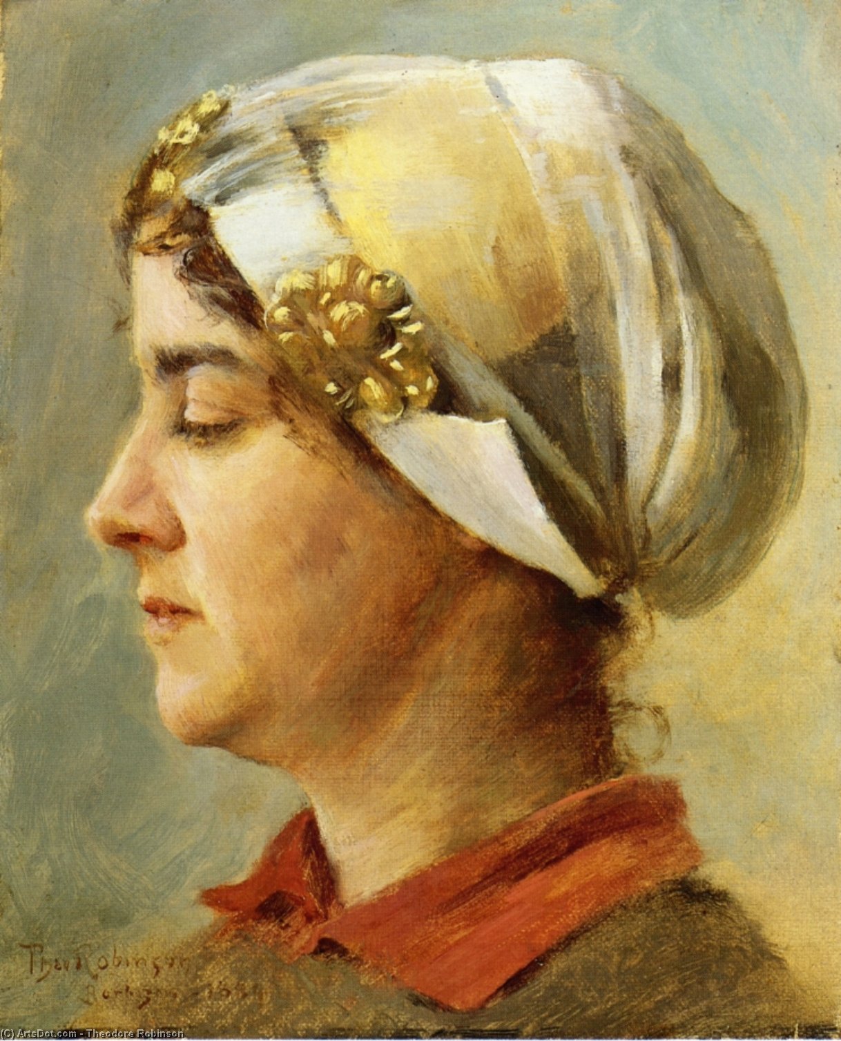 Woman With White Cap — Theodore Robinson