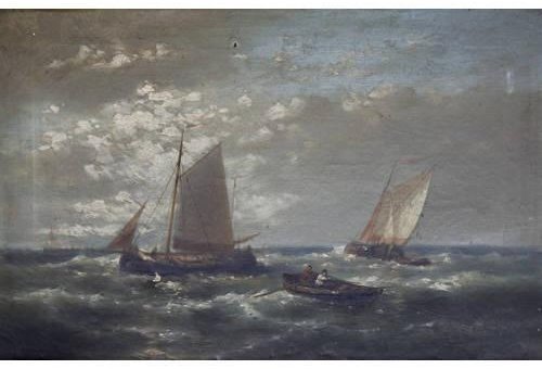 Boats In A Squally Sea — Abraham Hulk Senior