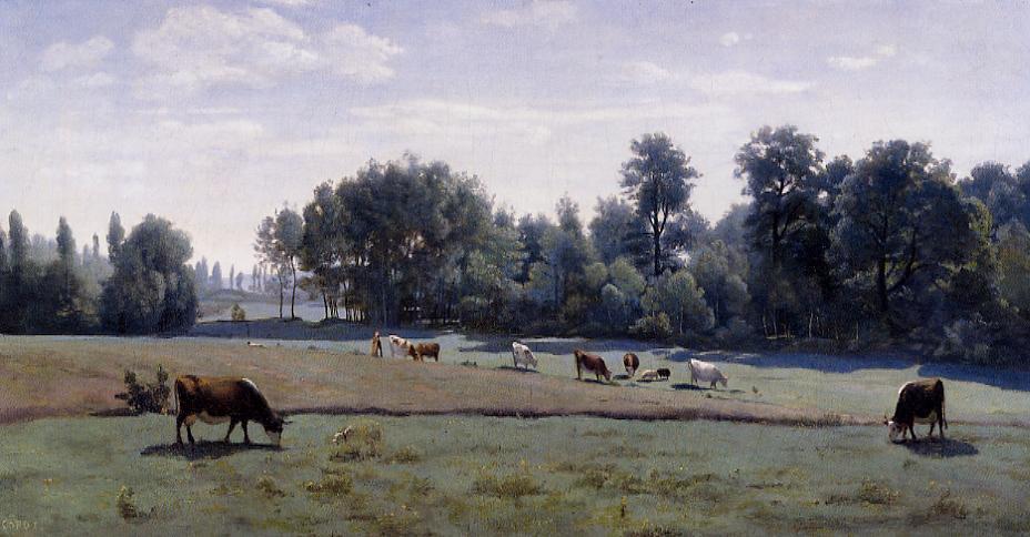 Marcoussis - Cows Grazing — Jean-baptiste-camille Corot
