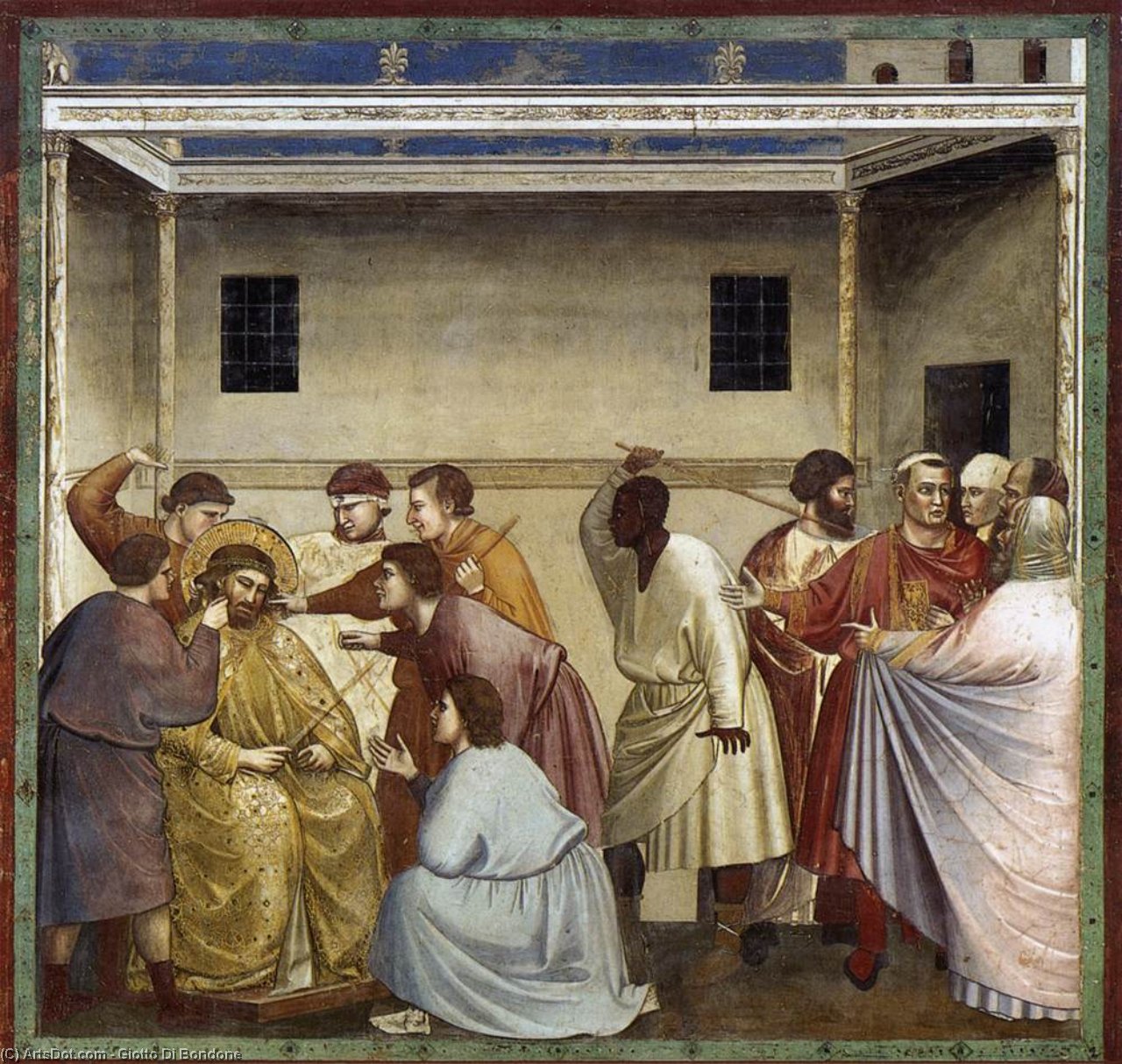 No. 33 Scenes From The Life Of Christ: 17. Mocking Of Christ — Giotto Di Bondone