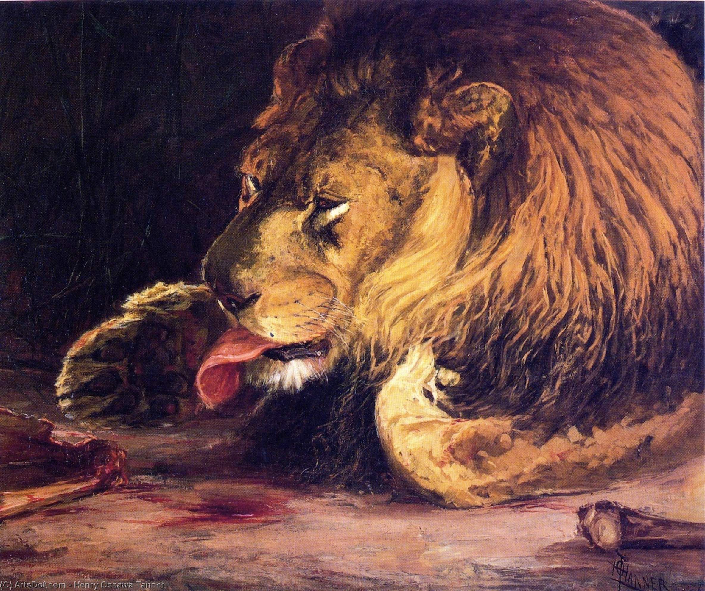 Lion Licking Its Paw — Henry Ossawa Tanner