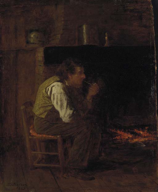 Maine Interior (man With Pipe) — Jonathan Eastman Johnson