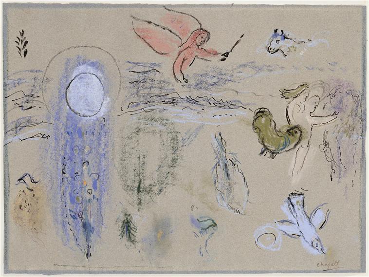 Adam And Eve Expelled From Paradise — Marc Chagall