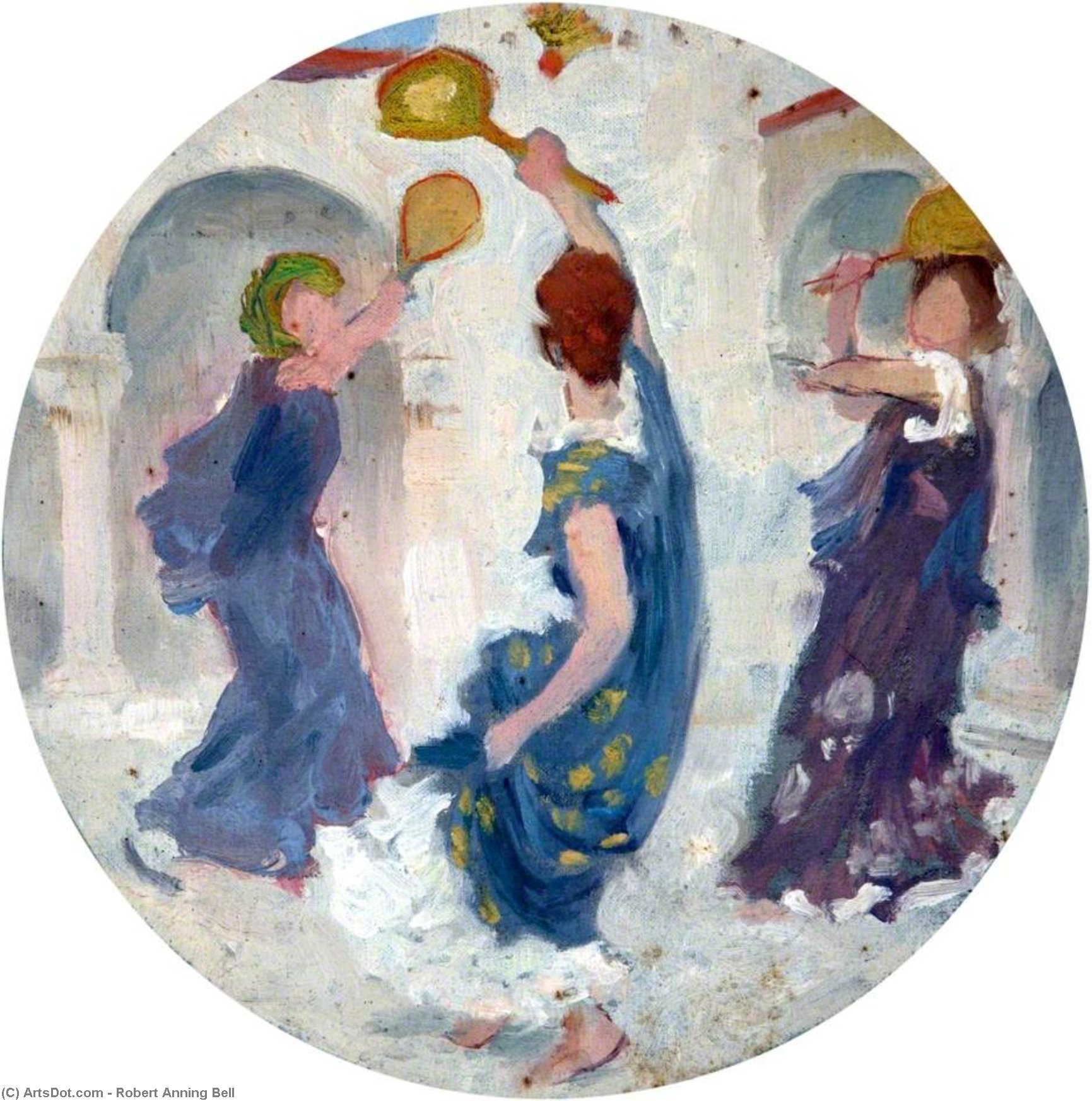Three Women Playing Shuttlecock — Robert Anning Bell
