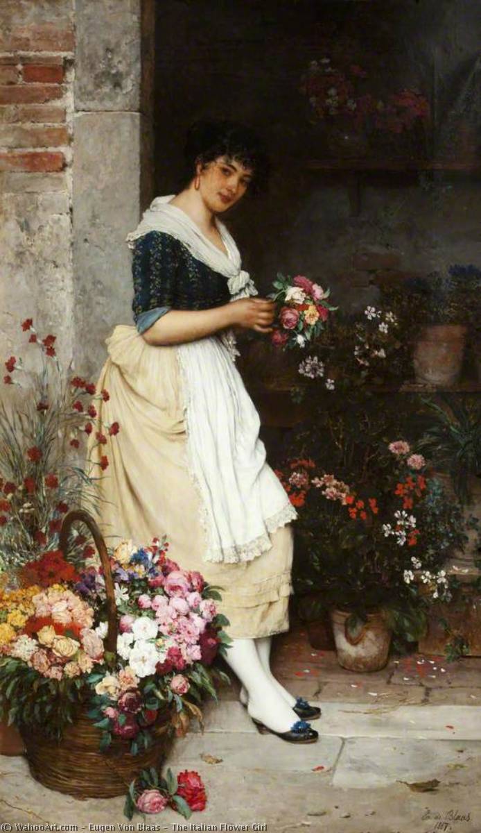 The Italian Flower Girl — Eugen Von Blaas