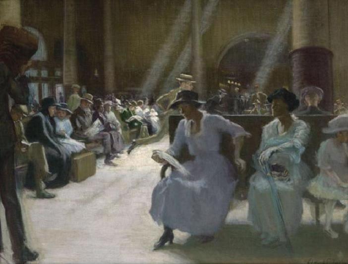 In The Station Waiting Room, Boston — Edmund Charles Tarbell