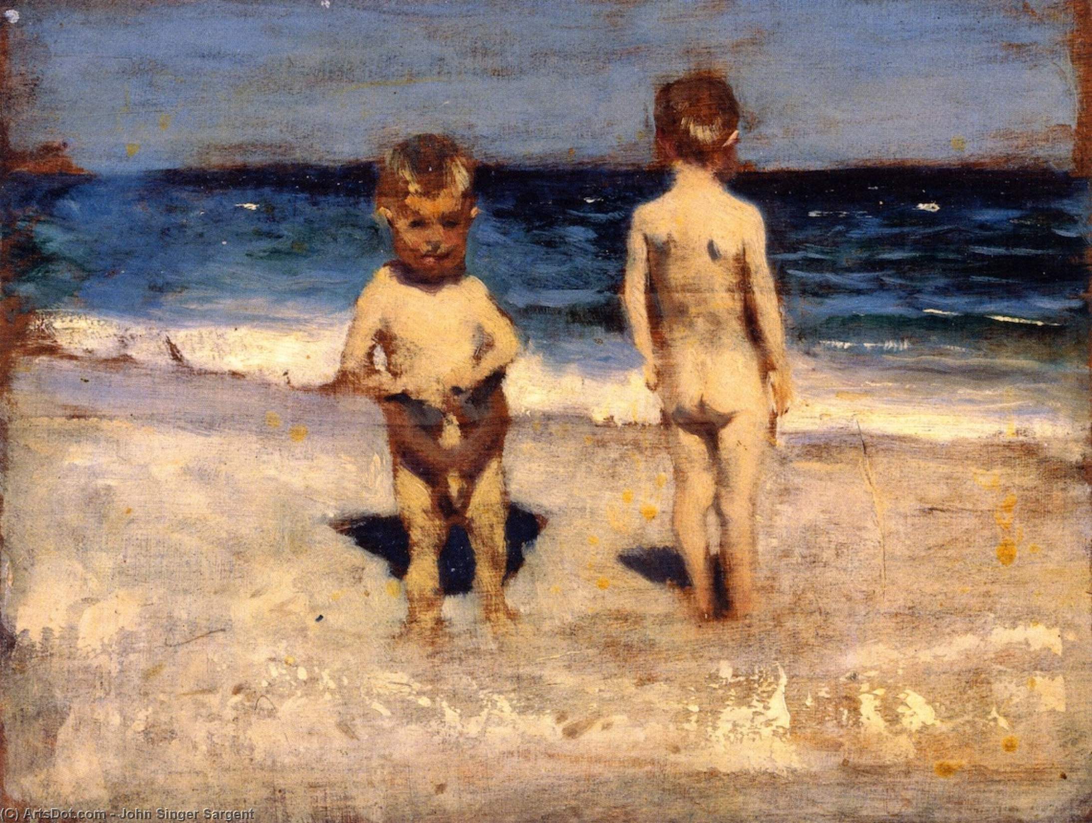 Two Boys On A Beach, Naples (also Known As Innocents Abroad Or Little Boys, Naples) — John Singer Sargent