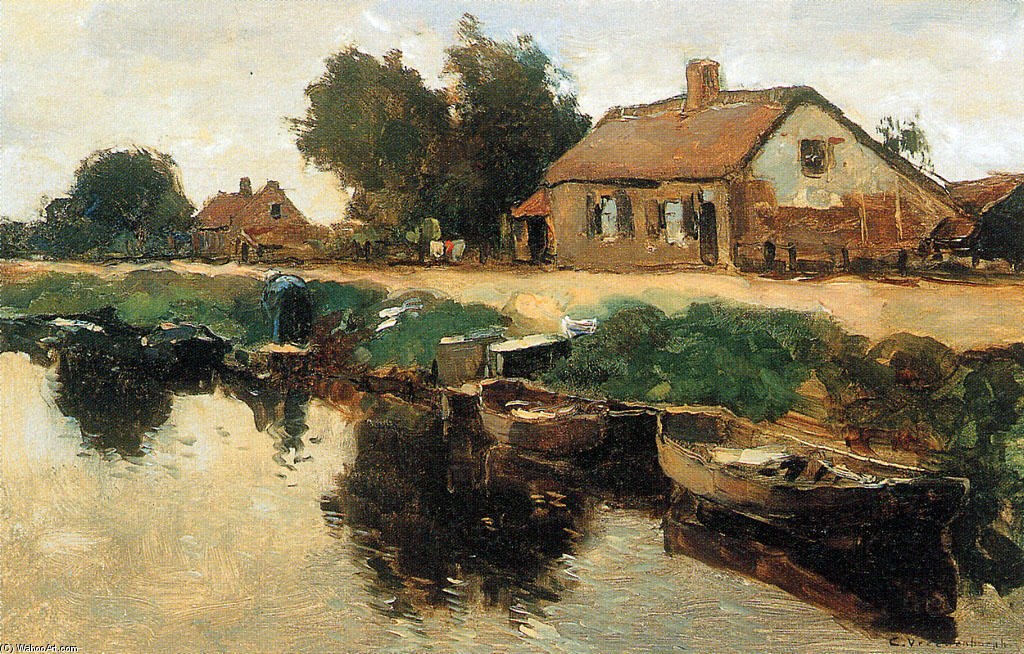 Farm Along The Canal — Cornelis Vreedenburgh