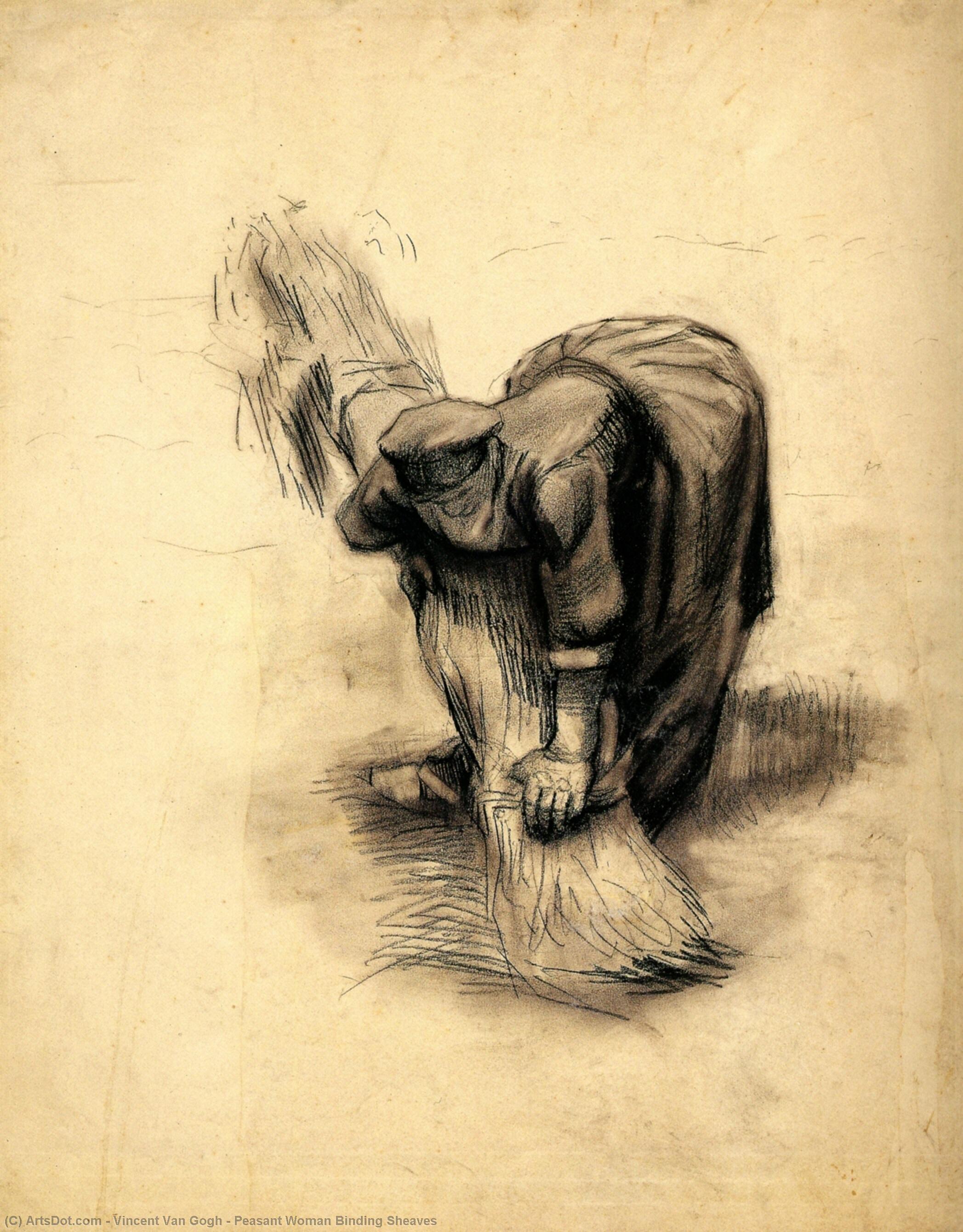 Peasant Woman Binding Sheaves — Vincent Willem Van Gogh