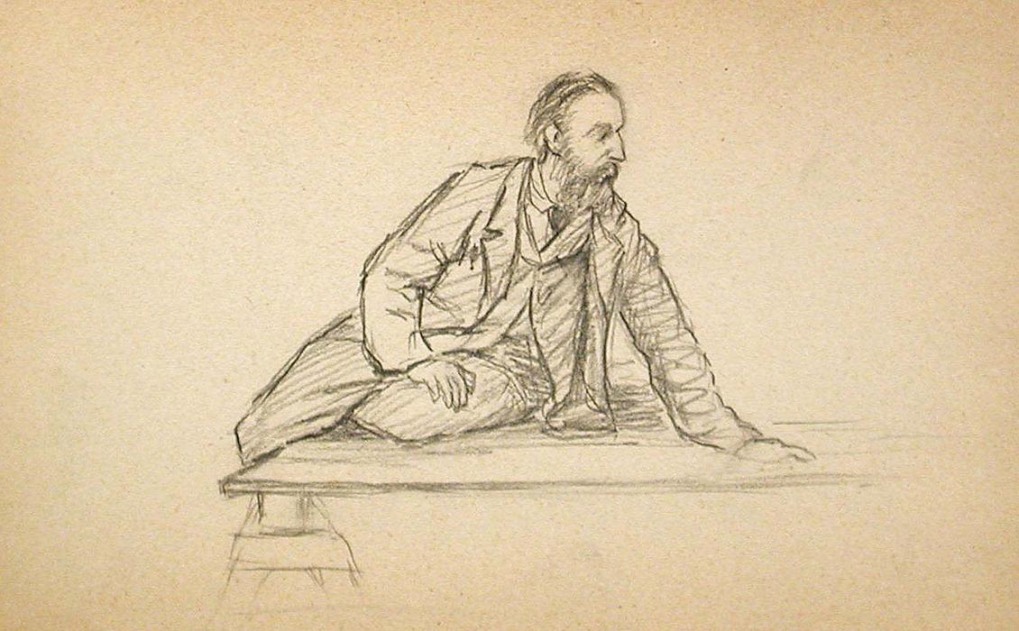 Man Sitting On Table — John Ottis Adams