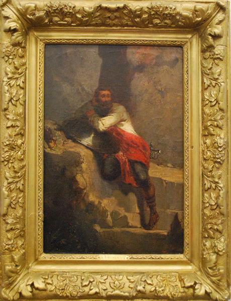Guerrier Accoudé Sur Son Bouclier — Guignet Jean Adrien