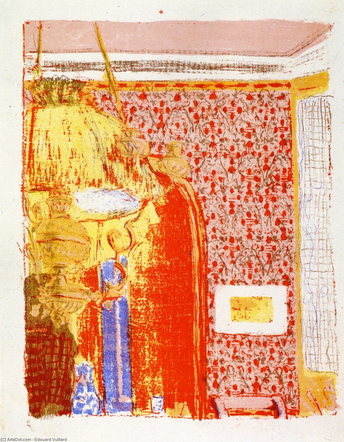 Interior With Pink Wallpaper (from The Series Landscapes And Interiors'')'' — Jean-édouard Vuillard