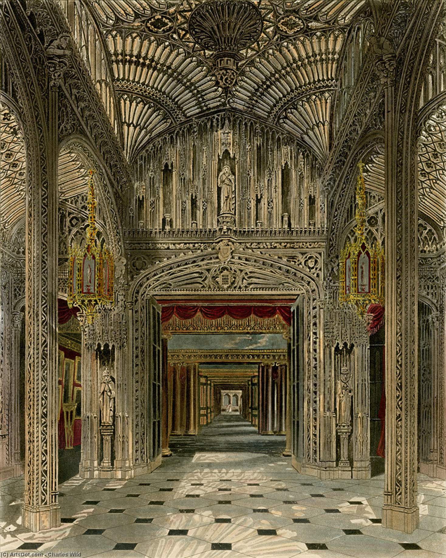 Carlton House, From Pyne's Royal Residences — Charles Wild