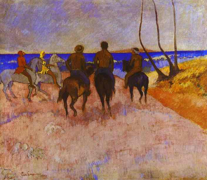 Horsemen On The Beach — Eugène Henri Paul Gauguin