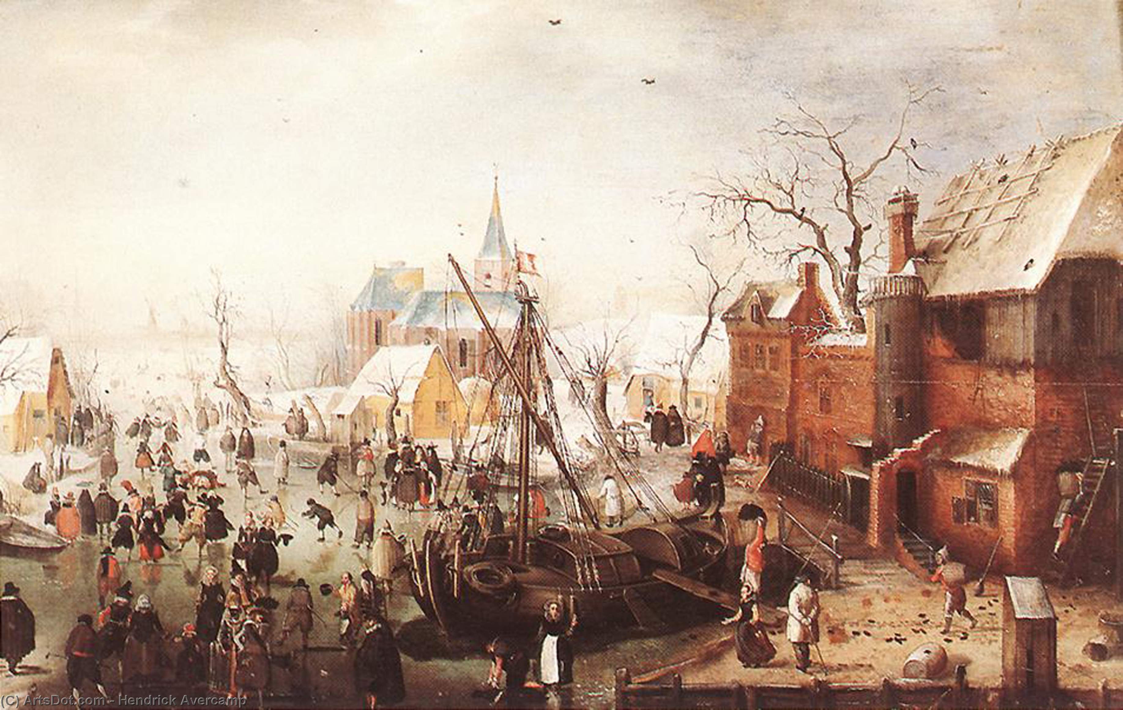 Winter Scene At Yselmuiden — Hendrick Avercamp