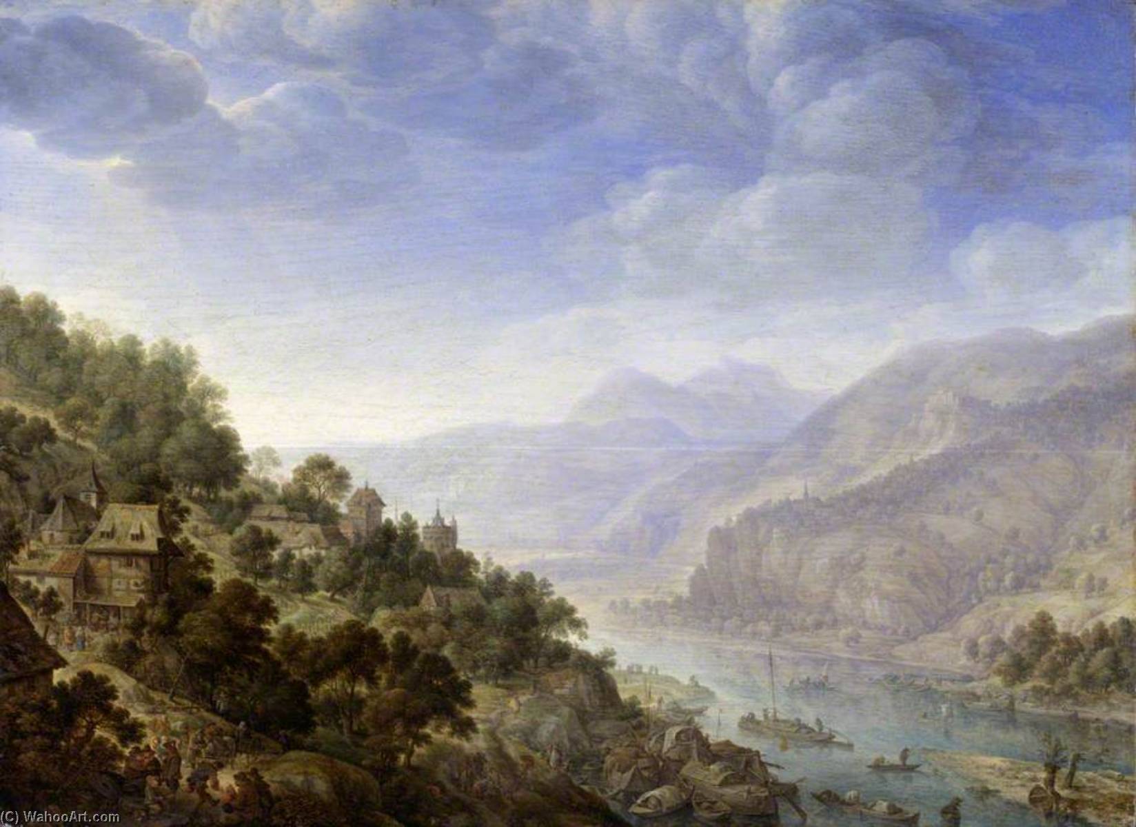 View On The Rhine — Herman Saftleven The Younger