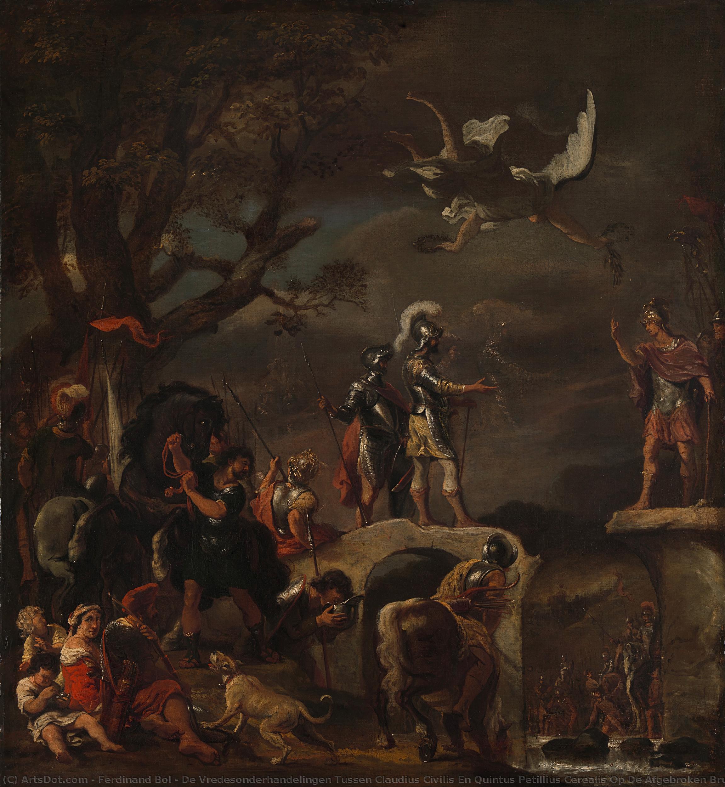 De Vredesonderhandelingen Tussen Claudius Civilis En Quintus Petillius Cerealis Op De Afgebroken Brug — Ferdinand Bol