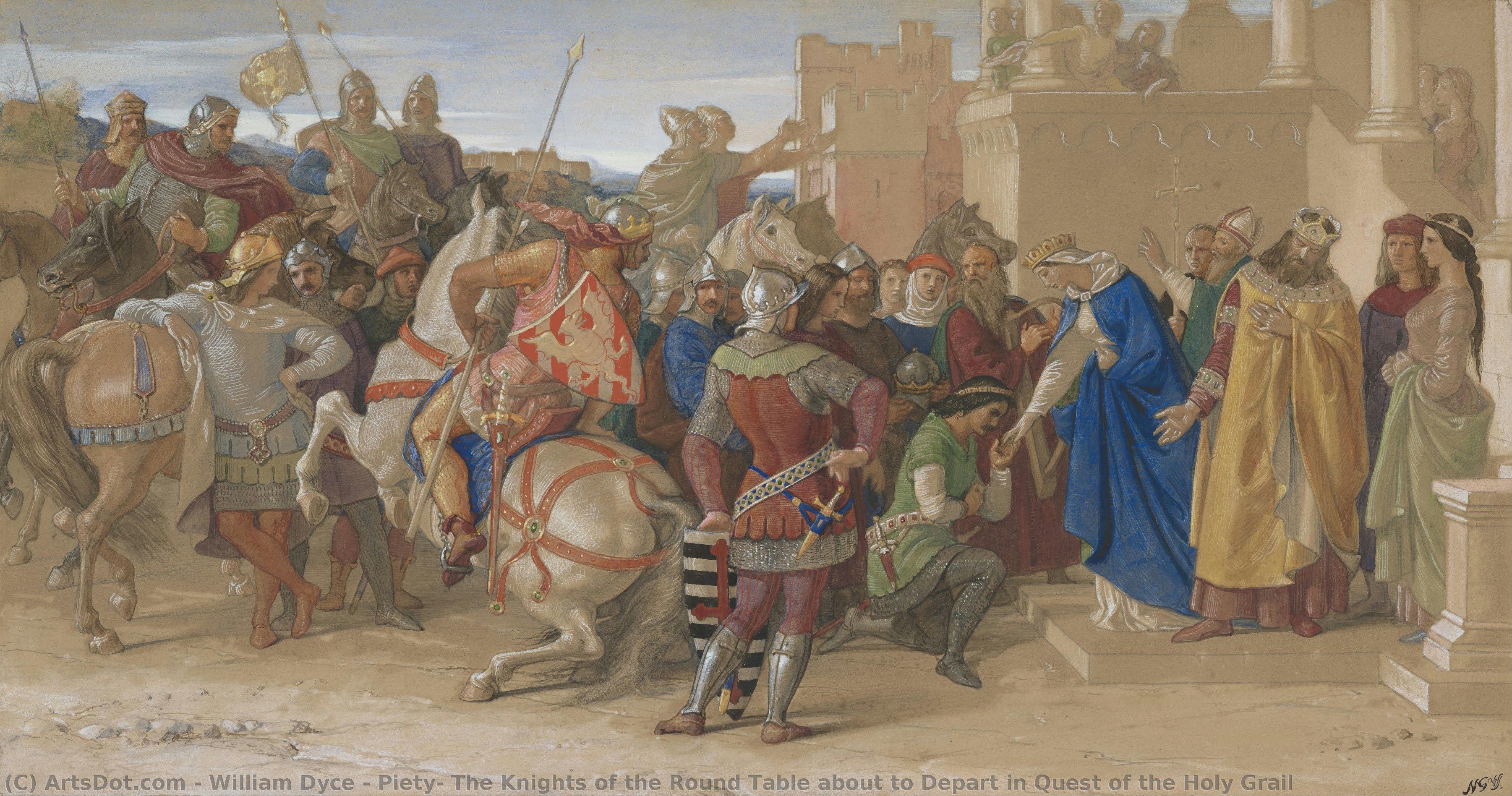Piedad: Los Caballeros De La Mesa Redonda A Punto De Partir En Busca Del Santo Grial — William Dyce