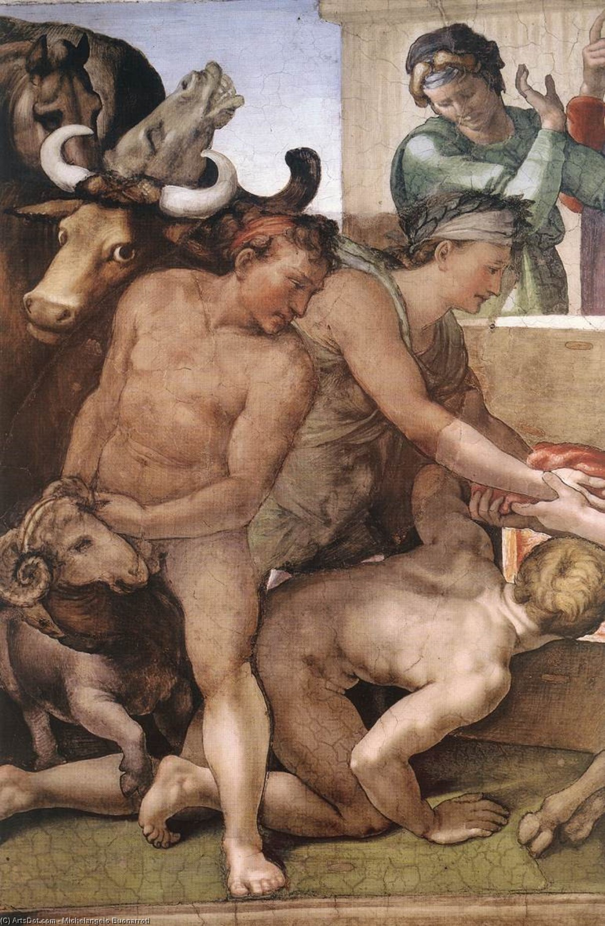 Sacrifice Of Noah (detail) — Michelangelo Buonarroti