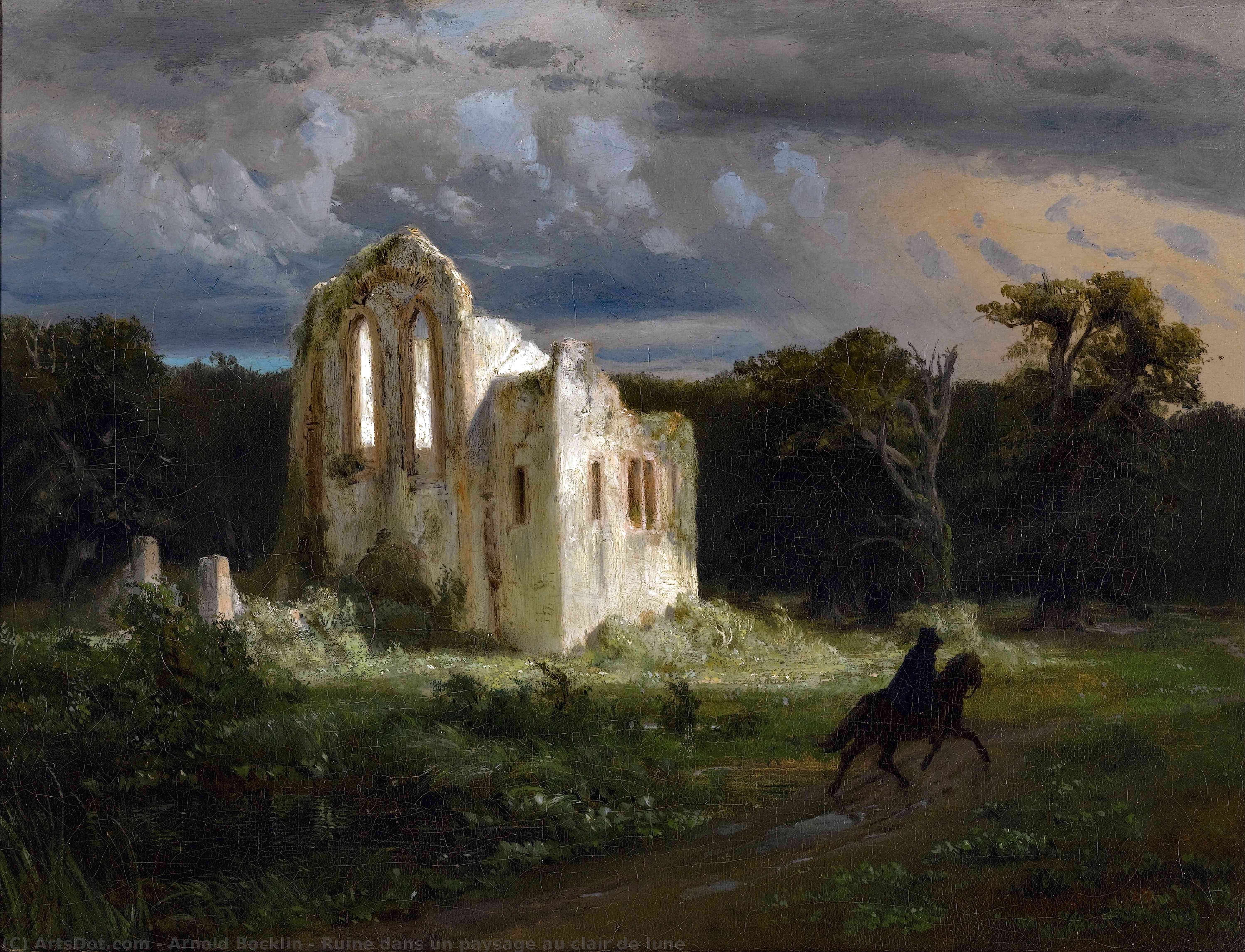 Ruine Dans Un Paysage Au Clair De Lune — Arnold Böcklin