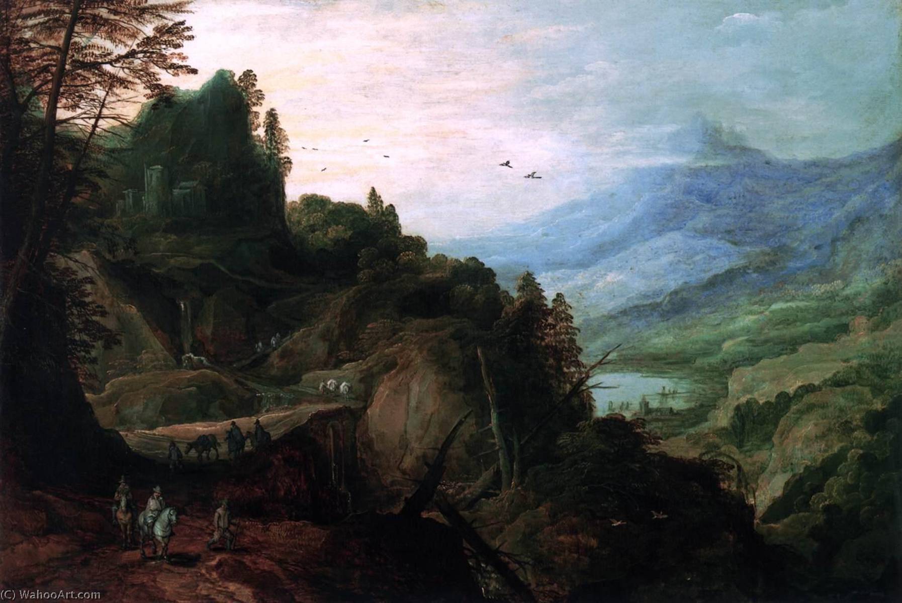 Landscape With A Mountian Pass — Joos De Momper The Younger