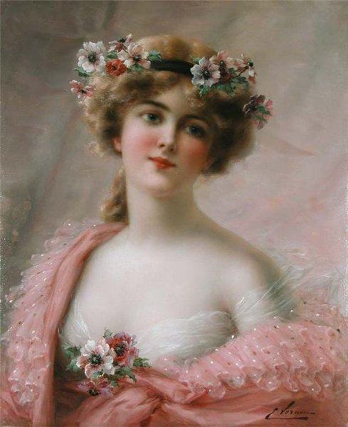 Girl With Anemones — Emile Vernon