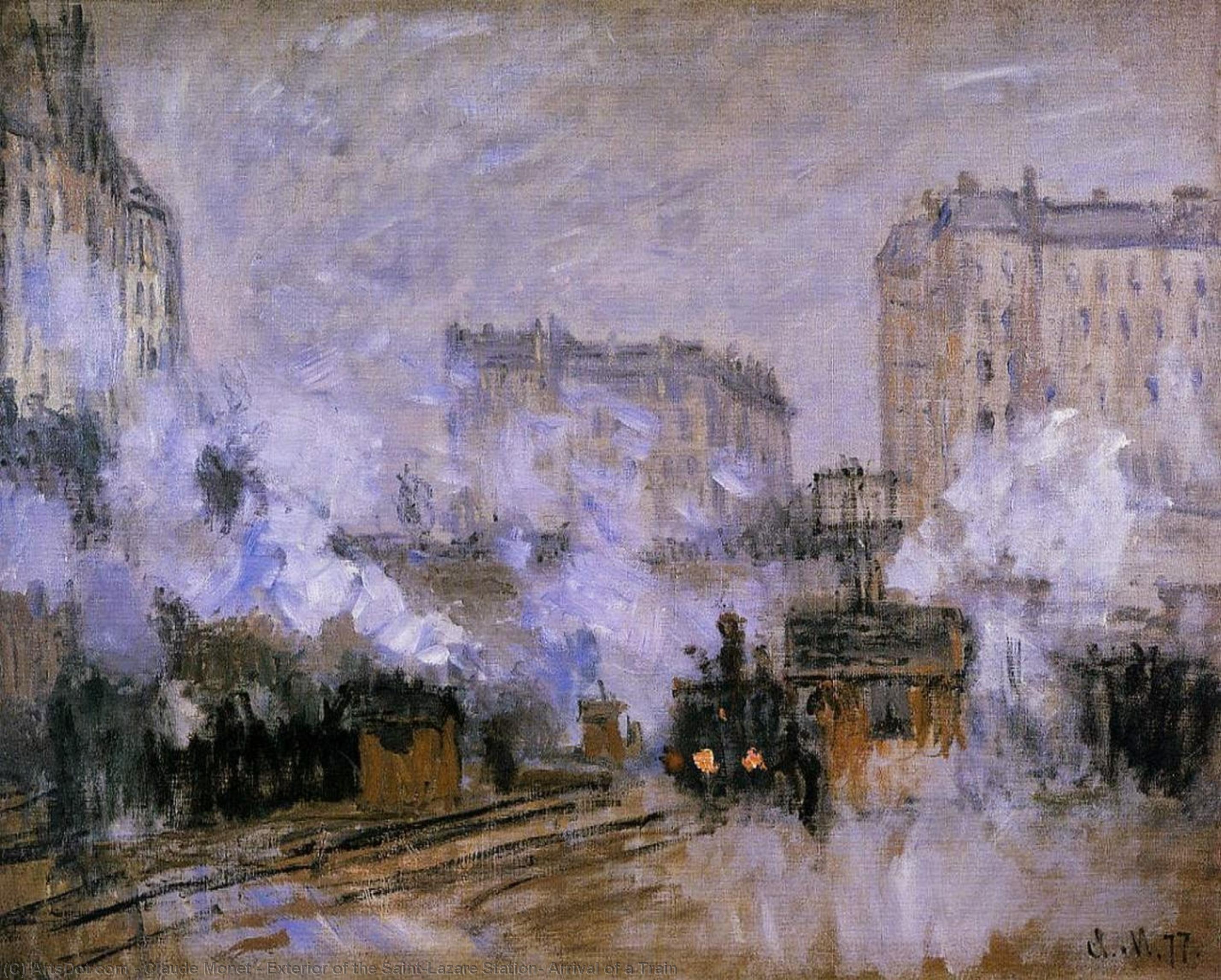 Exterior Of The Saint-lazare Station, Arrival Of A Train — Claude Monet